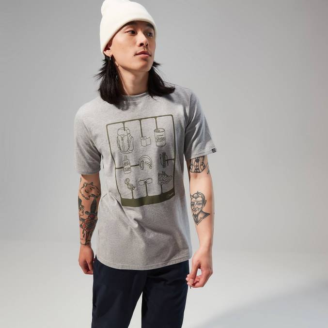 Berghaus moški pohodniška majica s kratkimi rokavi 6JTH180 oblačila temno siva