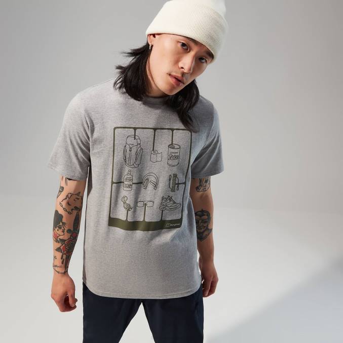 Berghaus moški pohodniška majica s kratkimi rokavi 6JTH180 oblačila temno siva