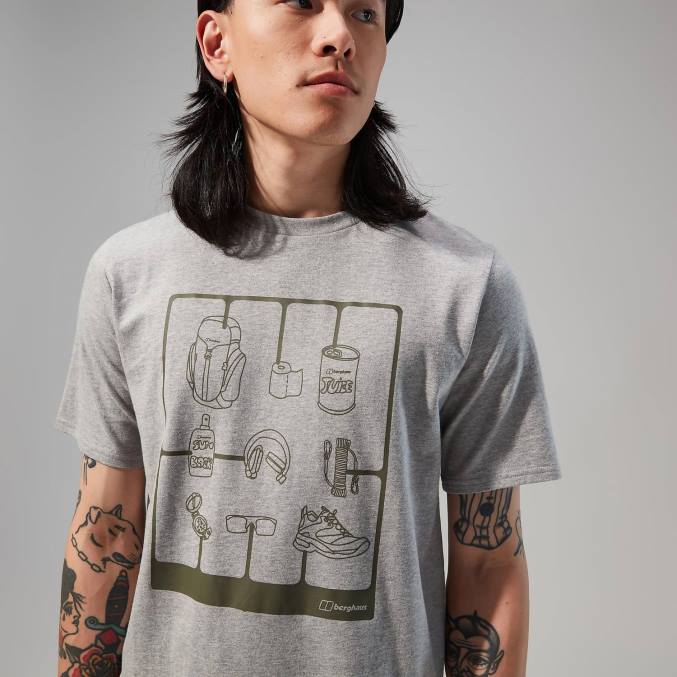 Berghaus moški pohodniška majica s kratkimi rokavi 6JTH180 oblačila temno siva