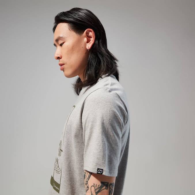 Berghaus moški pohodniška majica s kratkimi rokavi 6JTH180 oblačila temno siva