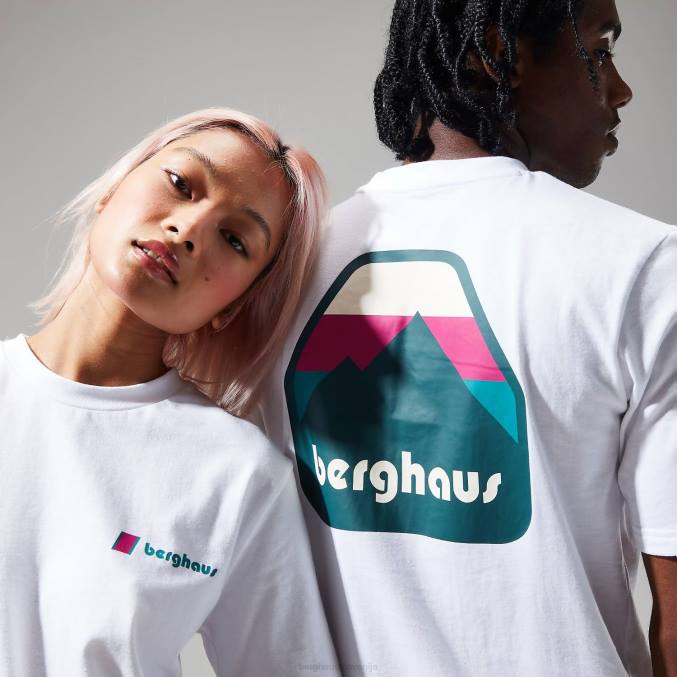 Berghaus moški razvrščene majice s kratkimi rokavi 6JTH223 oblačila bela