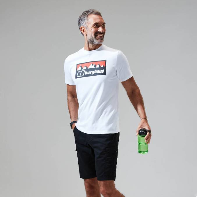 Berghaus moški siva majica s kratkimi rokavi s šiltom 6JTH198 oblačila bela