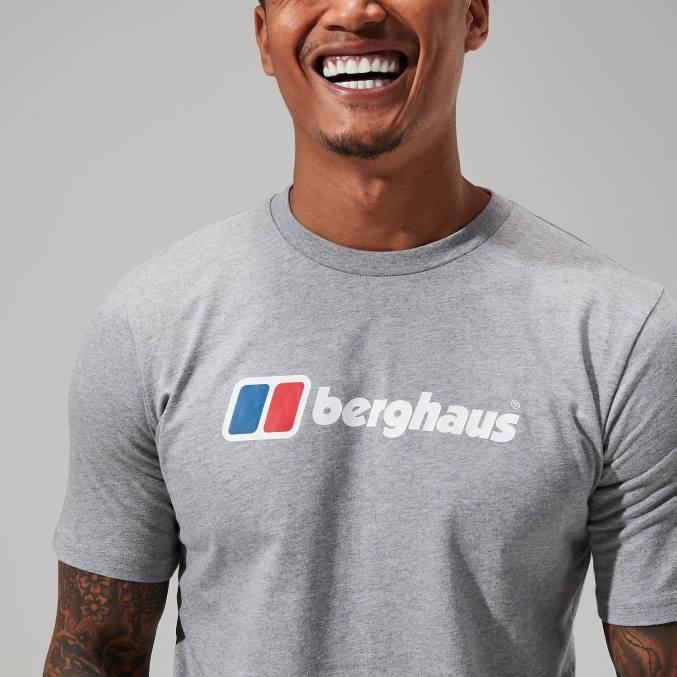 Berghaus moški velika klasična majica z logotipom 6JTH208 oblačila temno siva