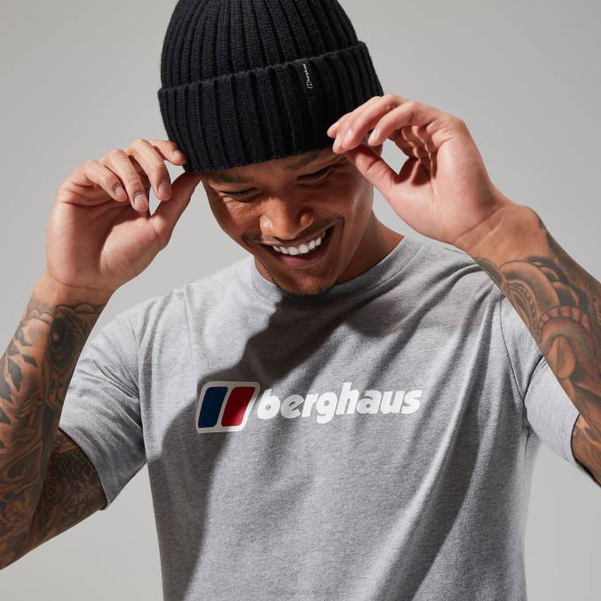 Berghaus moški velika klasična majica z logotipom 6JTH208 oblačila temno siva