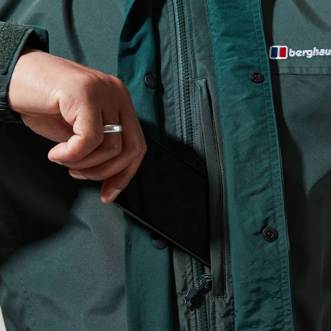 Berghaus moški dolga karnizna interaktivna jakna 6JTH45 oblačila temno zelena