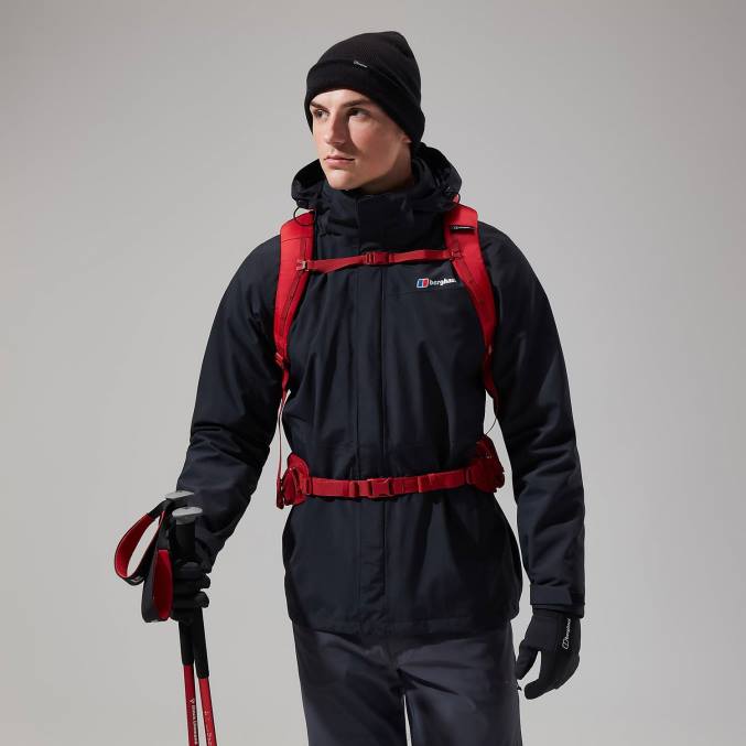 Berghaus moški interaktivna jakna hillwalker 6JTH31 oblačila Črna