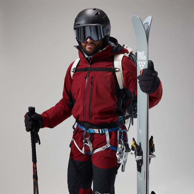 Berghaus moški mtn arete descend gtx jakna 6JTH47 oblačila temno rdeča/črna