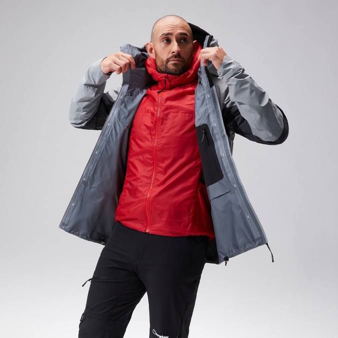 Berghaus moški mtn guide alpine pro jakna 6JTH41 oblačila siva