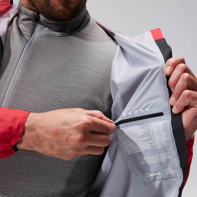 Berghaus moški mtn guide hyper lt jakna 6JTH36 oblačila črna/rdeča