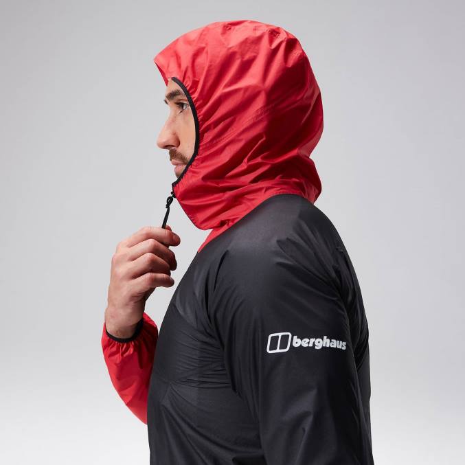 Berghaus moški mtn guide hyper lt jakna 6JTH36 oblačila črna/rdeča