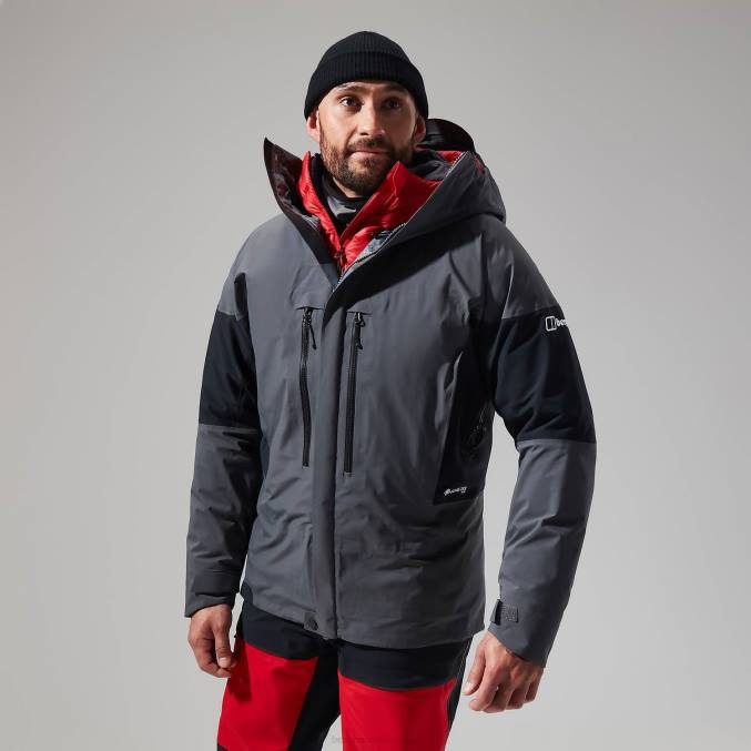Berghaus moški mtn vodnik gtx pro jakna 6JTH23 oblačila črtasto siva/črna