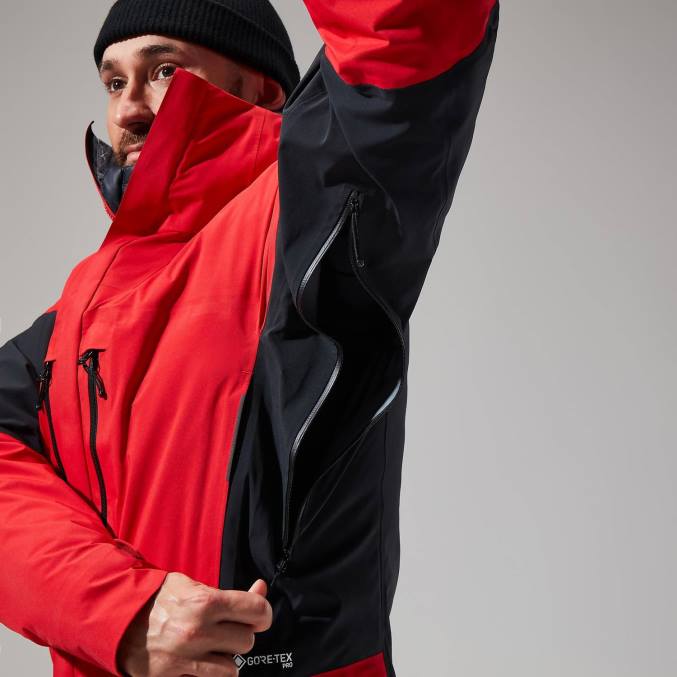 Berghaus moški mtn vodnik gtx pro jakna 6JTH24 oblačila goji berry/jet black