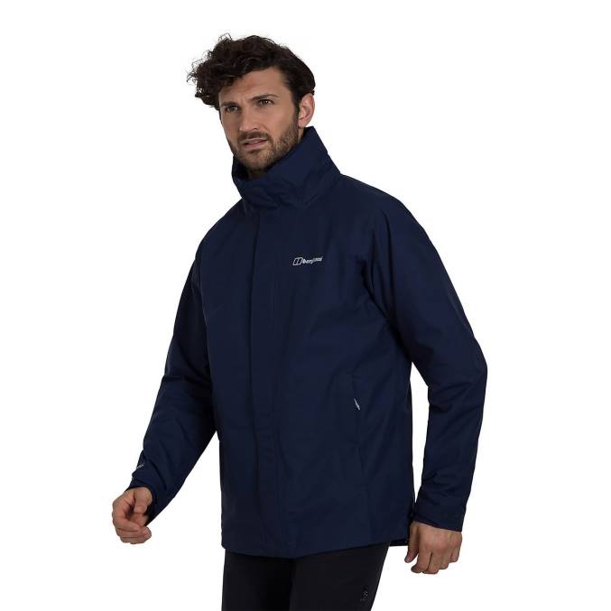 Berghaus moški rg alpha 2.0 nepremočljiva jakna 6JTH28 oblačila temno modra