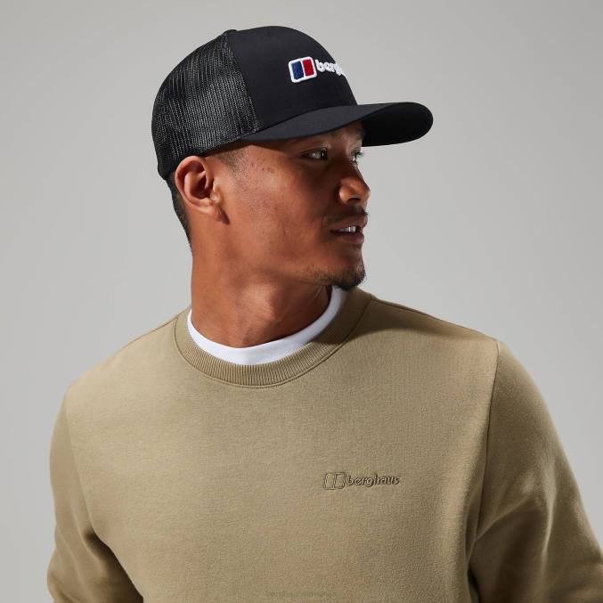 Berghaus uniseks tovornjakarska kapa z prepoznavnim logotipom 6JTH274 pokrivala Črna