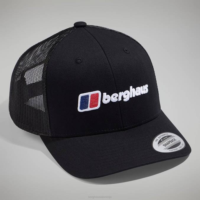 Berghaus uniseks tovornjakarska kapa z prepoznavnim logotipom 6JTH274 pokrivala Črna