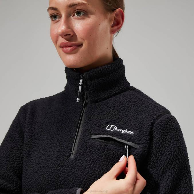 Berghaus ženske darria polovična zadrga 6JTH454 oblačila Črna