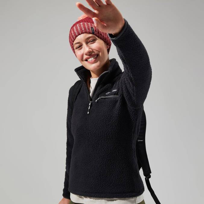 Berghaus ženske darria polovična zadrga 6JTH454 oblačila Črna