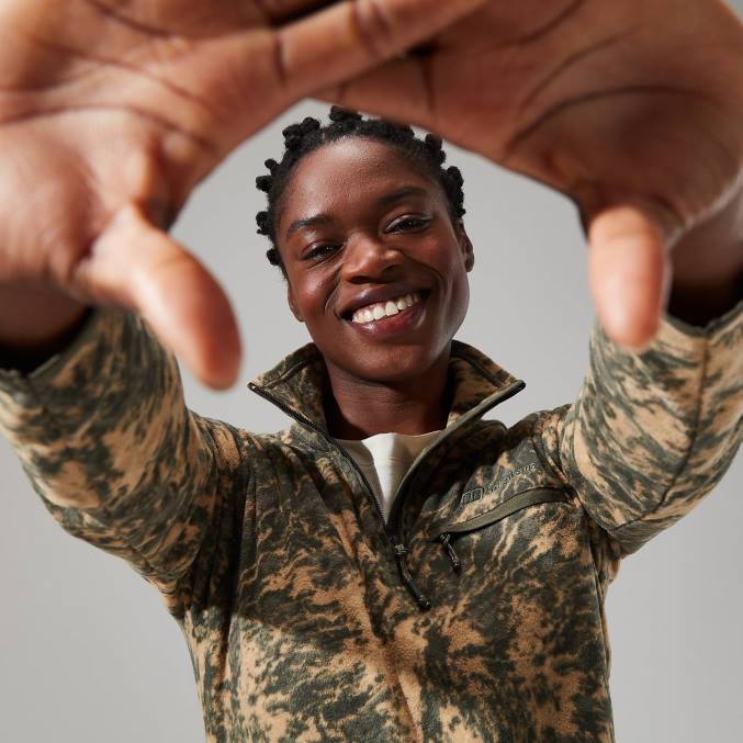 Berghaus ženske navala flis s pol zadrgo 6JTH435 oblačila zelena/temno zelena