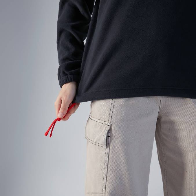 Berghaus ženske prevelik flis aztec s polzadrgo 6JTH453 oblačila Črna