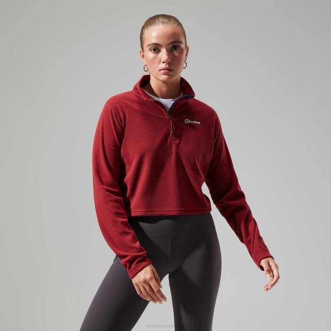 Berghaus ženske urbana prism crop pol zip 6JTH418 oblačila syrah