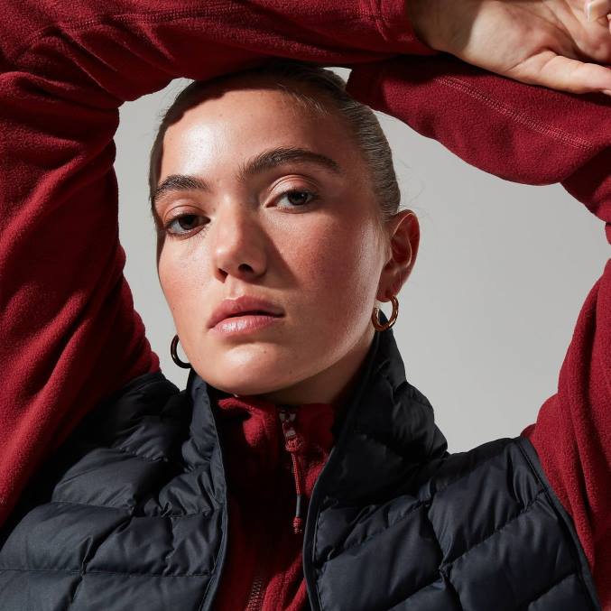 Berghaus ženske urbana prism crop pol zip 6JTH418 oblačila syrah