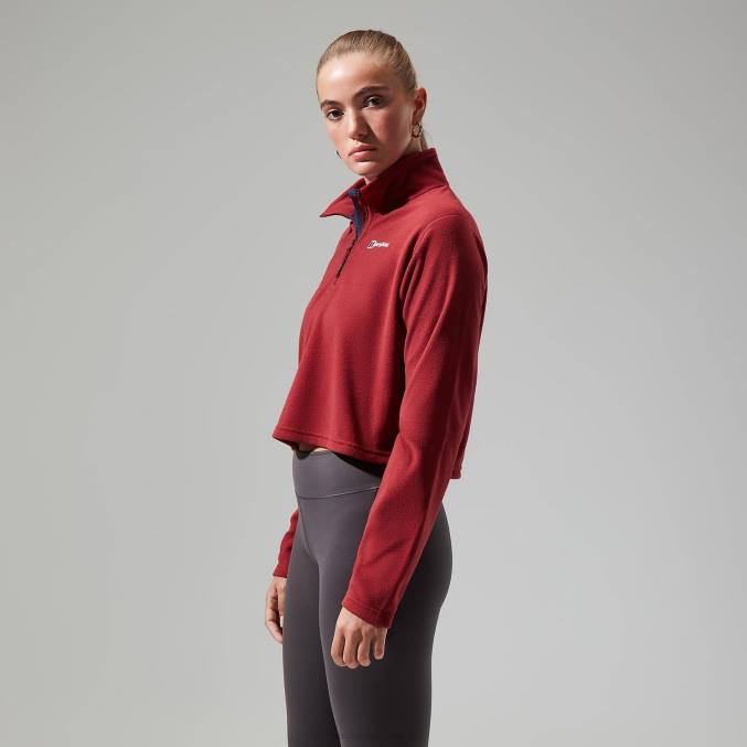Berghaus ženske urbana prism crop pol zip 6JTH418 oblačila syrah