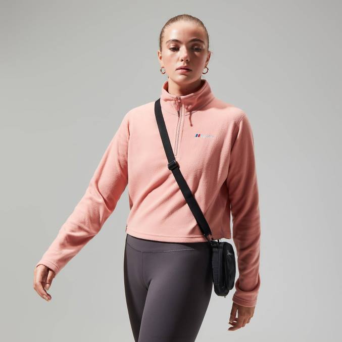 Berghaus ženske urbana prism crop pol zip 6JTH419 oblačila rožna zarja