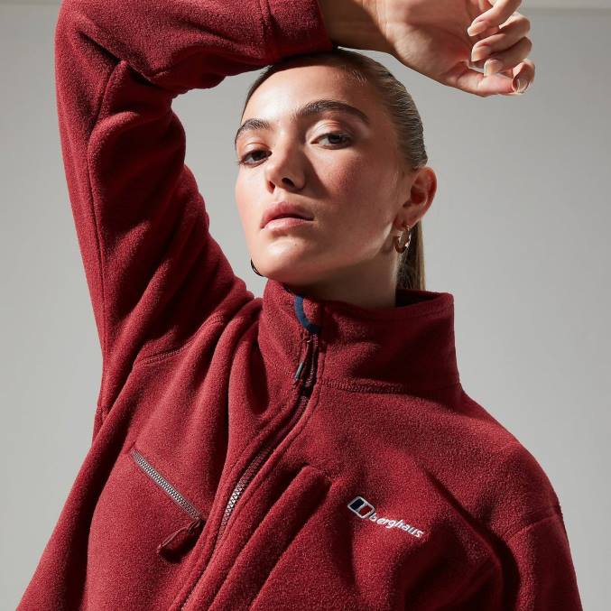 Berghaus ženske urbana skrajšana co-ord jakna iz flisa 6JTH432 oblačila syrah/temno rdeča