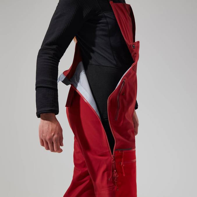 Berghaus ženske mtn arete descend gtx hlače z oprsnikom 6JTH541 oblačila rdeča