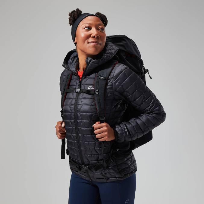 Berghaus ženske cuillin izoliran pulover s kapuco 6JTH375 oblačila črtasto črna/siva črta