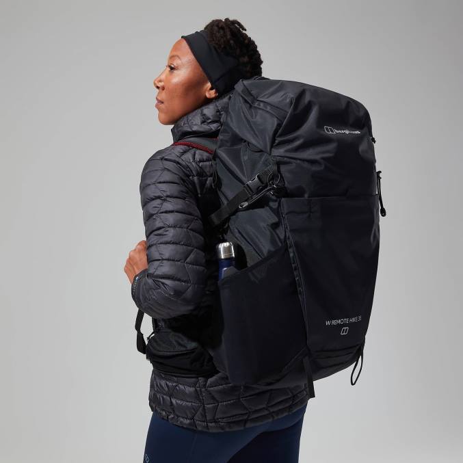 Berghaus ženske cuillin izoliran pulover s kapuco 6JTH375 oblačila črtasto črna/siva črta