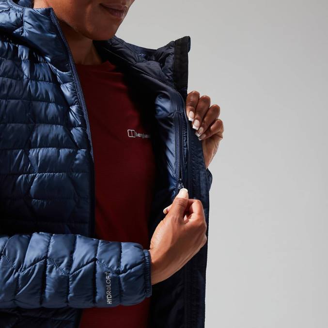 Berghaus ženske cuillin izoliran pulover s kapuco 6JTH376 oblačila dusk/modri blazer