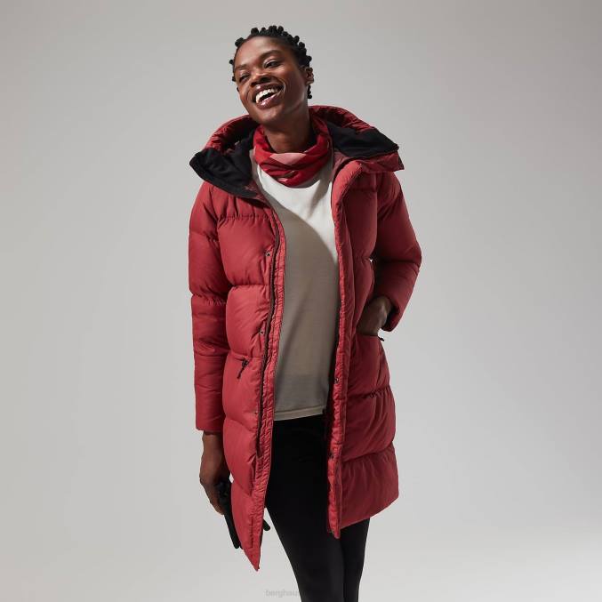 Berghaus ženske dolga jakna z odsevom izgorevanja 6JTH403 oblačila rdeča