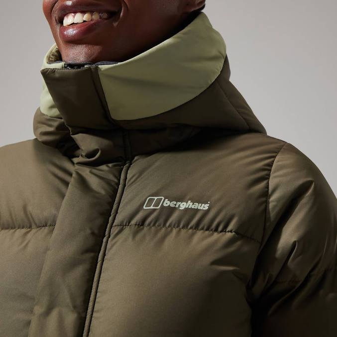 Berghaus ženske dolga jakna z odsevom izgorevanja 6JTH404 oblačila zelena