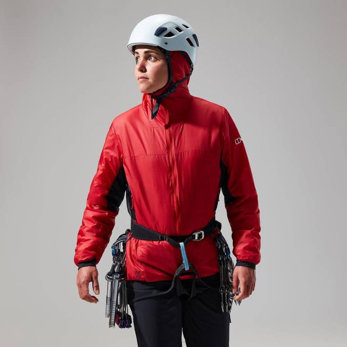 Berghaus ženske mtn arete lb sintetični pulover s kapuco 6JTH391 oblačila goji berry/jet black