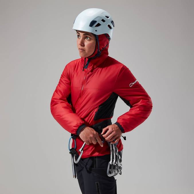 Berghaus ženske mtn arete lb sintetični pulover s kapuco 6JTH391 oblačila goji berry/jet black