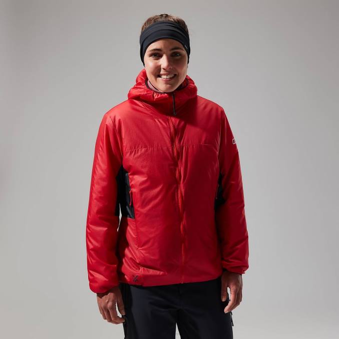 Berghaus ženske mtn arete lb sintetični pulover s kapuco 6JTH391 oblačila goji berry/jet black