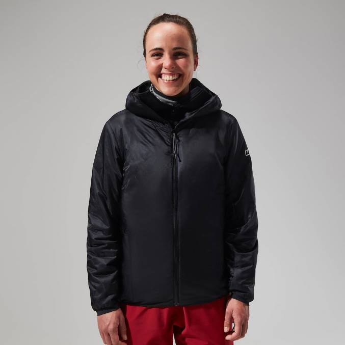 Berghaus ženske mtn arete lb sintetični pulover s kapuco 6JTH392 oblačila črtasto črna/siva črta