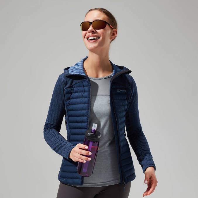 Berghaus ženske nula hibridna jakna 6JTH360 oblačila temno modra