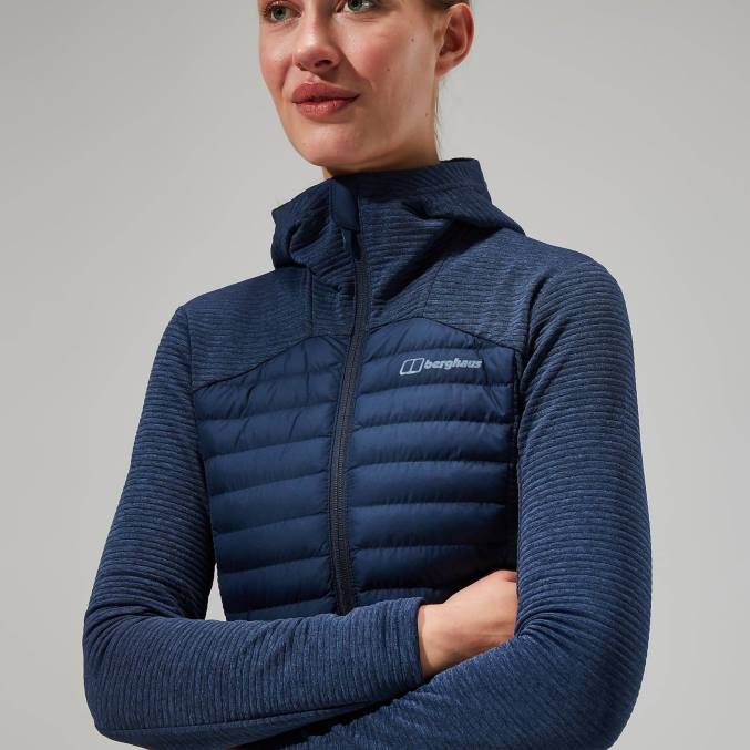 Berghaus ženske nula hibridna jakna 6JTH360 oblačila temno modra