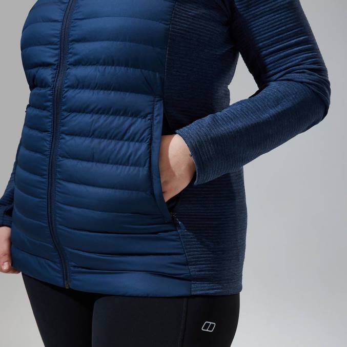 Berghaus ženske nula hibridna jakna 6JTH360 oblačila temno modra