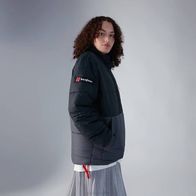 Berghaus ženske selapass izolirana jakna s polzadrgo 6JTH405 oblačila črna/siva