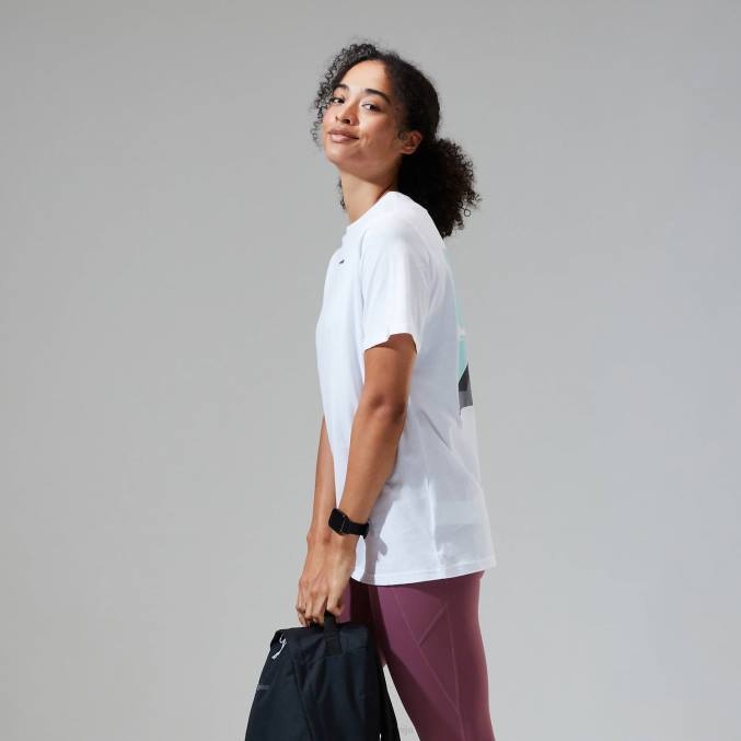 Berghaus ženske boyfriend majica s kratkimi rokavi iz masla 6JTH470 oblačila bela