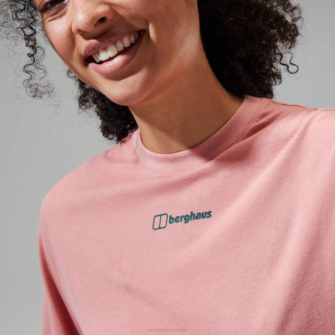 Berghaus ženske boyfriend majica s kratkimi rokavi iz masla 6JTH471 oblačila roza