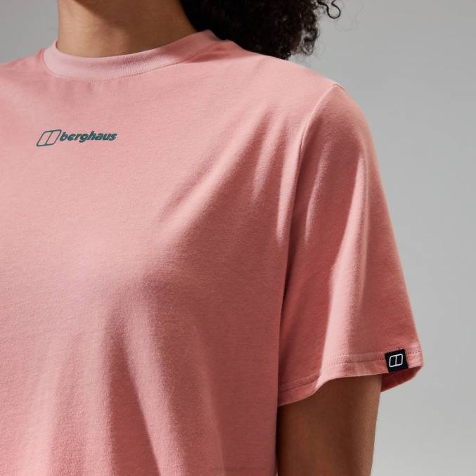 Berghaus ženske boyfriend majica s kratkimi rokavi iz masla 6JTH471 oblačila roza