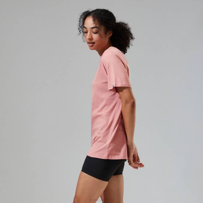 Berghaus ženske boyfriend majica s kratkimi rokavi iz masla 6JTH471 oblačila roza