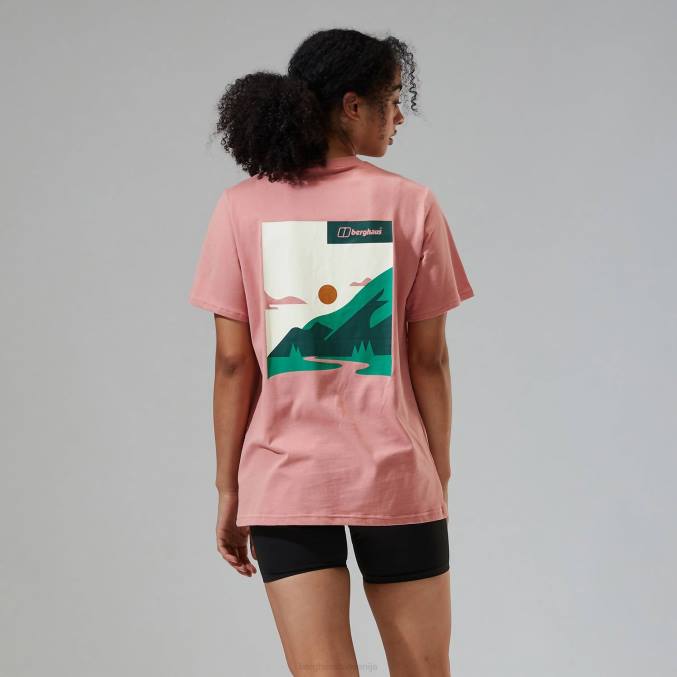 Berghaus ženske boyfriend majica s kratkimi rokavi iz masla 6JTH471 oblačila roza