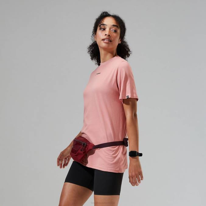 Berghaus ženske boyfriend majica s kratkimi rokavi iz masla 6JTH471 oblačila roza