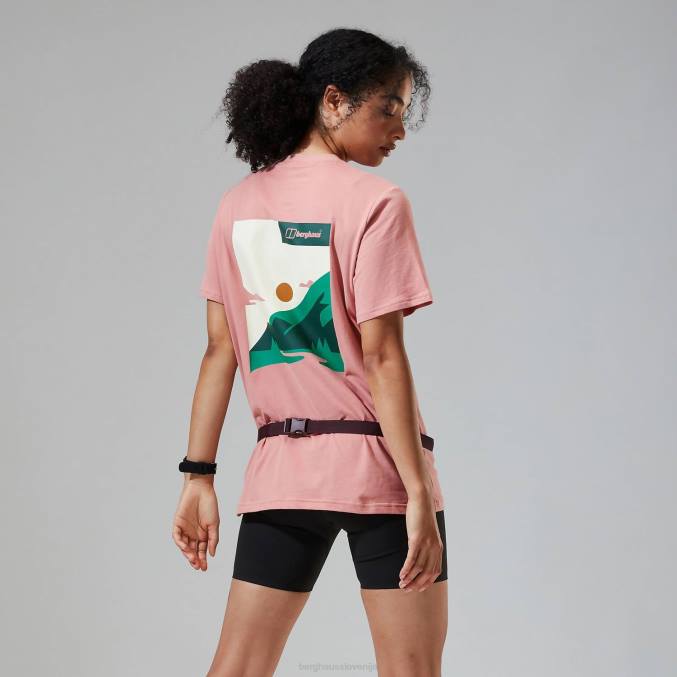 Berghaus ženske boyfriend majica s kratkimi rokavi iz masla 6JTH471 oblačila roza