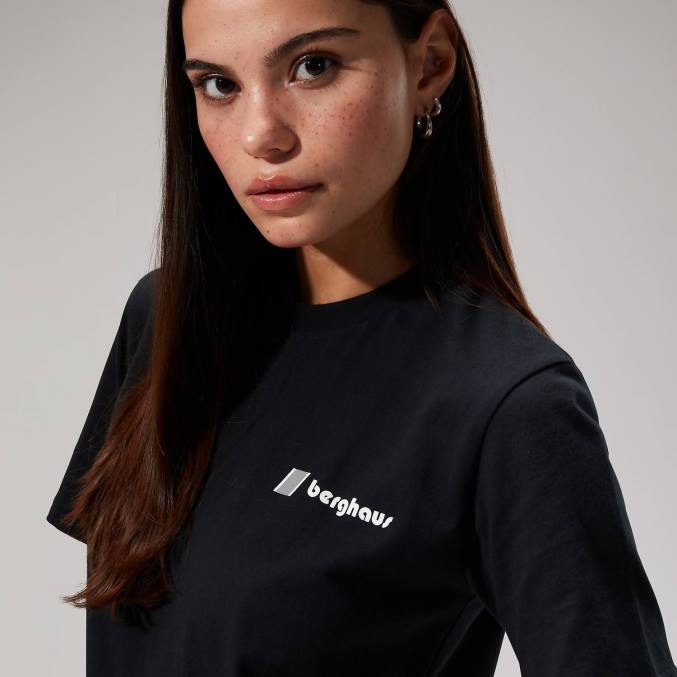 Berghaus ženske cho zine majice s kratkimi rokavi 6JTH491 oblačila Črna